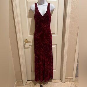Monsoon of London Burgundy Velvet Maxi Dress